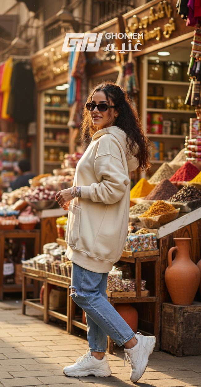 Beige oversized hoodie
