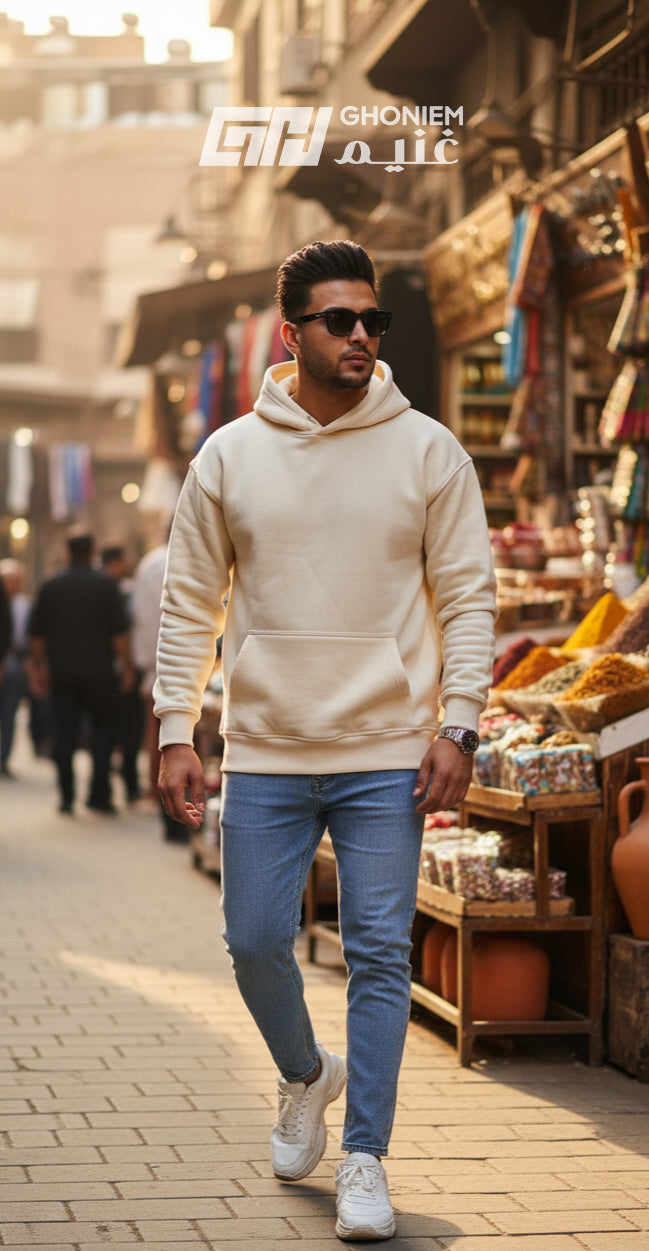 Beige oversized hoodie