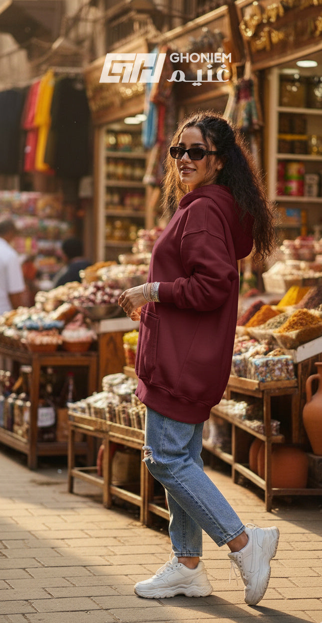 Burgandy oversized hoodie