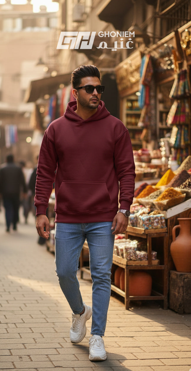 Burgandy oversized hoodie