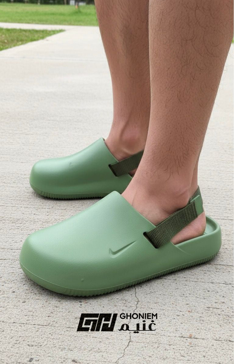 green nike slipper